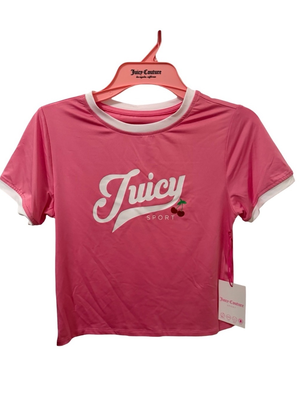 Juicy Couture Sport Pink Logo Short Sleeve Baby Tee S NWT